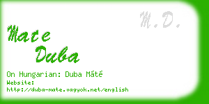 mate duba business card